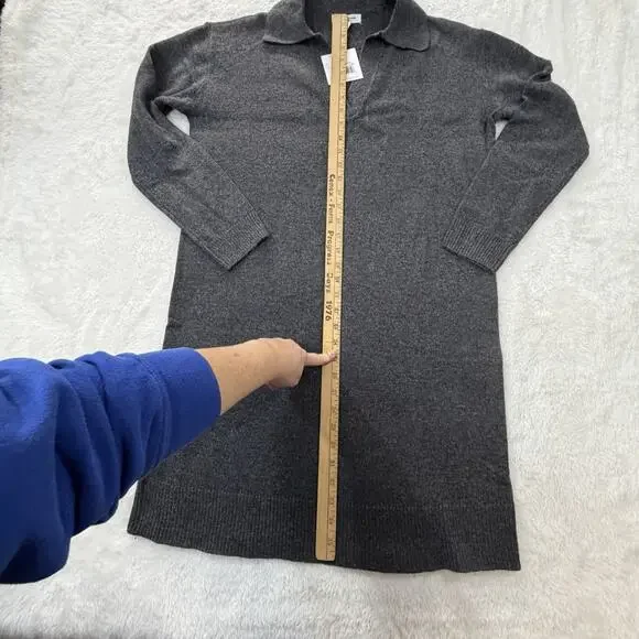 Beach Lunch Lounge Gray Collared V-neck Sweater Dress Size S 4-6 NWT BLL - Picture 8 of 12